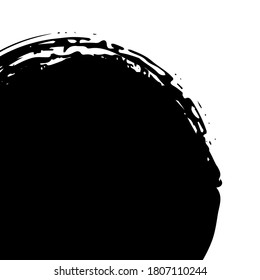 Artistic grunge brush paint stroke backdrop in white and black. Design element vector  background illustration.