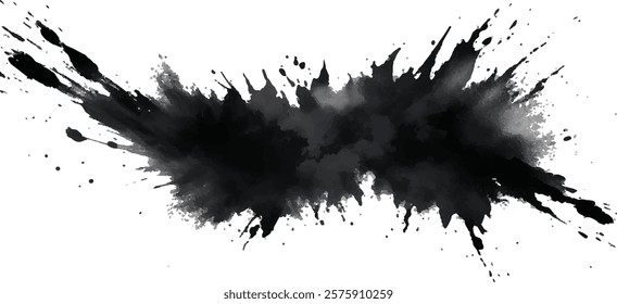 "Artistic Grunge Texture Featuring Dramatic Black Blotches and Fluid Brush Strokes in Vector Style". "Saturated Black Paint Streaks and Stains Creating a Grungy Background with Bold Brush Marks"
