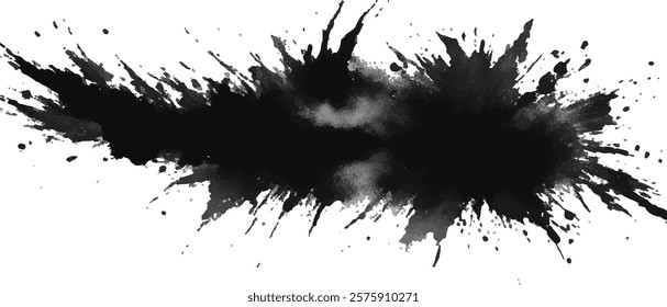 "Artistic Grunge Texture Featuring Dramatic Black Blotches and Fluid Brush Strokes in Vector Style". "Saturated Black Paint Streaks and Stains Creating a Grungy Background with Bold Brush Marks"
