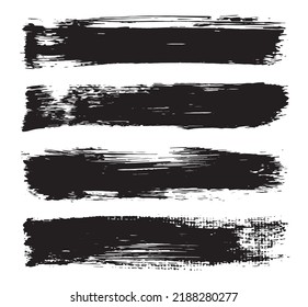 Artistic grungy brush stroke set.