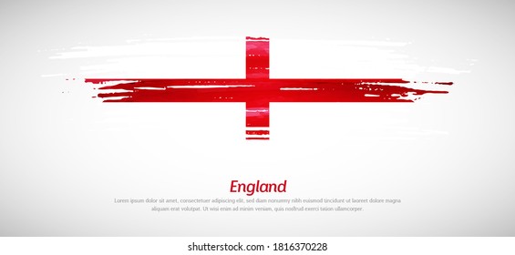 Artistic grungy watercolor brush flag of England country. Happy Saint George's day of England background