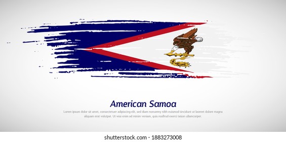 Artistic grungy watercolor brush flag of American Samoa country. Happy independence day of American Samoa background