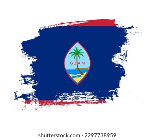 Artistic Guam national flag design on painted brush concept