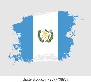 Artistic Guatemala national flag design on painted brush concept