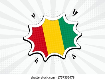 Artistic Guinea country comic flag illustration. Abstract flag speech bubble pop art vector background