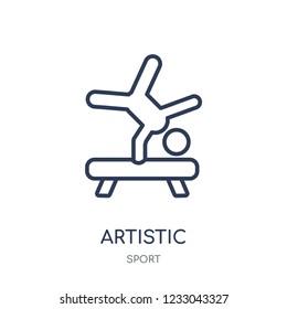 artistic gymnastics icon. artistic gymnastics linear symbol design from sport collection. Simple outline element vector illustration on white background