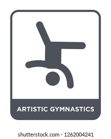 artistic gymnastics icon vector on white background, artistic gymnastics trendy filled icons from Sport collection, artistic gymnastics simple element illustration