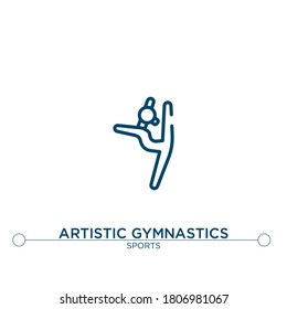 artistic gymnastics outline vector icon. simple element illustration. artistic gymnastics outline icon from sport concept. can be used for web and mobile
