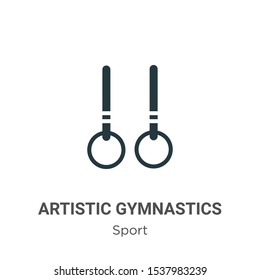 Artistic gymnastics vector icon on white background. Flat vector artistic gymnastics icon symbol sign from modern sport collection for mobile concept and web apps design.