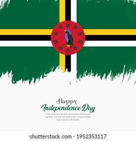 Artistic hand drawn brush stroke flag of Dominica. Creative national flag background.