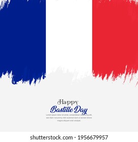 Artistic hand drawn brush stroke flag of France. Creative national flag background.
