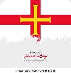 Artistic hand drawn brush stroke flag of Guernsey. Creative national flag background.