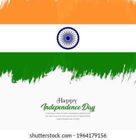 Artistic hand drawn brush stroke flag of India. Creative national flag background.
