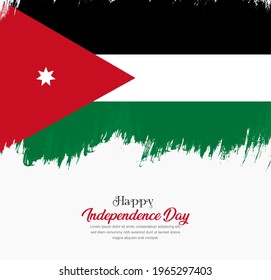 Artistic hand drawn brush stroke flag of Jordan. Creative national flag background.