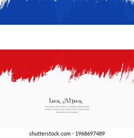 Artistic hand drawn brush stroke flag of Los Altos. Creative national flag background.