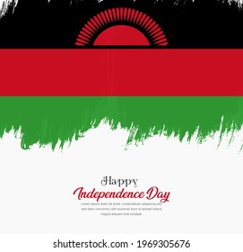 Artistic hand drawn brush stroke flag of Malawi. Creative national flag background.