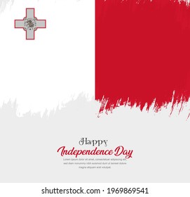 Artistic hand drawn brush stroke flag of Malta. Creative national flag background.