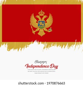 Artistic hand drawn brush stroke flag of Montenegro. Creative national flag background.
