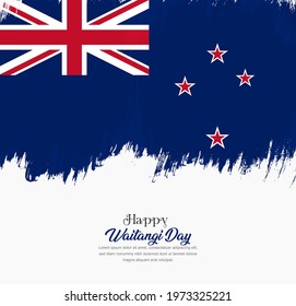Artistic hand drawn brush stroke flag of New Zealand. Creative national flag background.