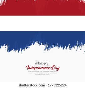 Artistic hand drawn brush stroke flag of Netherlands. Creative national flag background.