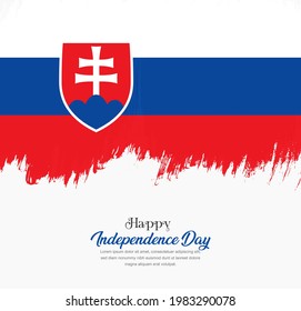 Bandera artística de pincel dibujado a mano de Eslovaquia. Fondo creativo de la bandera nacional.