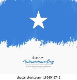 Artistic hand drawn brush stroke flag of Somalia. Creative national flag background.