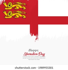 Artistic hand drawn brush stroke flag of Sark. Creative national flag background.