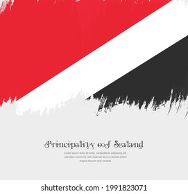 Artistic hand drawn brush stroke flag of Principality of Sealand. Creative national flag background.