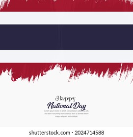 Artistic hand drawn brush stroke flag of Thailand. Creative national flag background