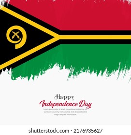 Künstlerische handgezeichnet Pinselstrich Fahne von Vanuatu. Kreativer nationaler Flaggenhintergrund.