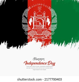 Artistic hand drawn brush stroke flag of Afghanistan. Creative national flag background.