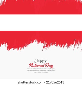 Artistic hand drawn brush stroke flag of Austria. Creative national flag background.