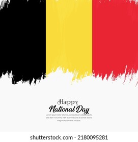 Artistic hand drawn brush stroke flag of Belgium. Creative national flag background.