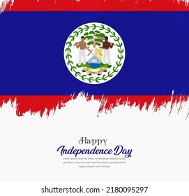 Artistic hand drawn brush stroke flag of Belize. Creative national flag background.