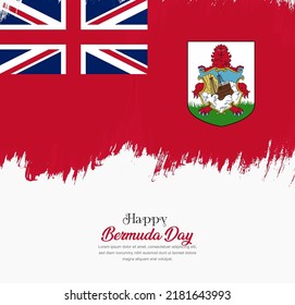 Artistic hand drawn brush stroke flag of Bermuda. Creative national flag background.