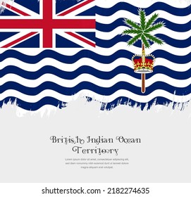Artistic hand drawn brush stroke flag of British Indian Ocean Territory. Creative national flag background.