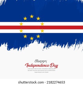 Artistic hand drawn brush stroke flag of Cape Verde. Creative national flag background.