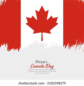 Artistic hand drawn brush stroke flag of Canada. Creative national flag background.