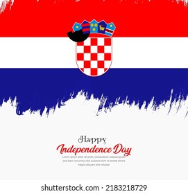 Artistic hand drawn brush stroke flag of Croatia. Creative national flag background.
