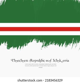 Artistic hand drawn brush stroke flag of Chechen Republic of Ichkeria. Creative national flag background.