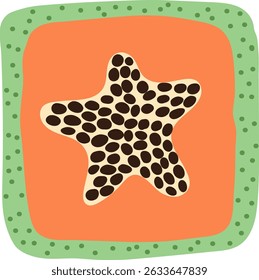 Artistic hand drawn illustration of square papaya. Vector drawing of exotic fruit slice with seeds and pulp isolated on white background. Drawing of summer vegan dessert for your printing.