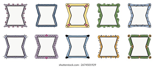Artistic Hand Drawn Sketch Vector Border