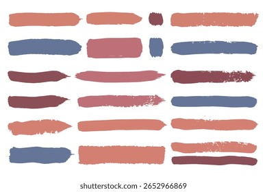 Artistic Hand Drawn Vector Elements Pack, Colorful Dry Brush Strokes and Grungy Textures Collection, Creative Paint Stains and Uneven Shapes Toolkit