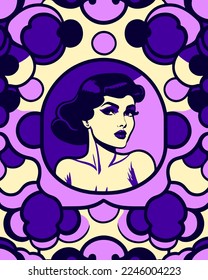 Artistic hand drawn vector pop art retro style fashionable vintage soft colors comic book, doodle cartoon seamless pattern designed for fashion textile texture, teen, colorful, wallpaper, decorative 