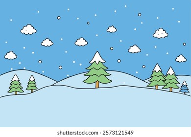 Artistic Hand Drawn Winter Wonderland Backgrounds
