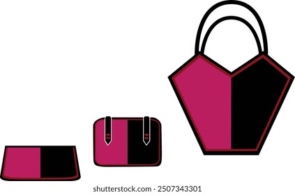 Artistic Handbag Trio – Purse, Clutch, and Wallet Set designs and prints