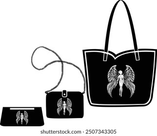 Artistic Handbag Trio – Purse, Clutch, and Wallet Set designs and prints