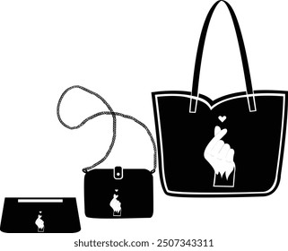 Artistic Handbag Trio – Purse, Clutch, and Wallet Set designs and prints