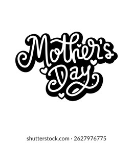 Artistic hand-drawn design for Mother’s Day featuring elegant typography, ideal for cards, decorations, and promotions celebrating mothers and their special day.