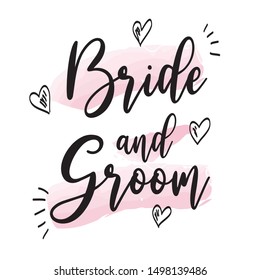 Artistic hand-drawn wedding lettering template vector